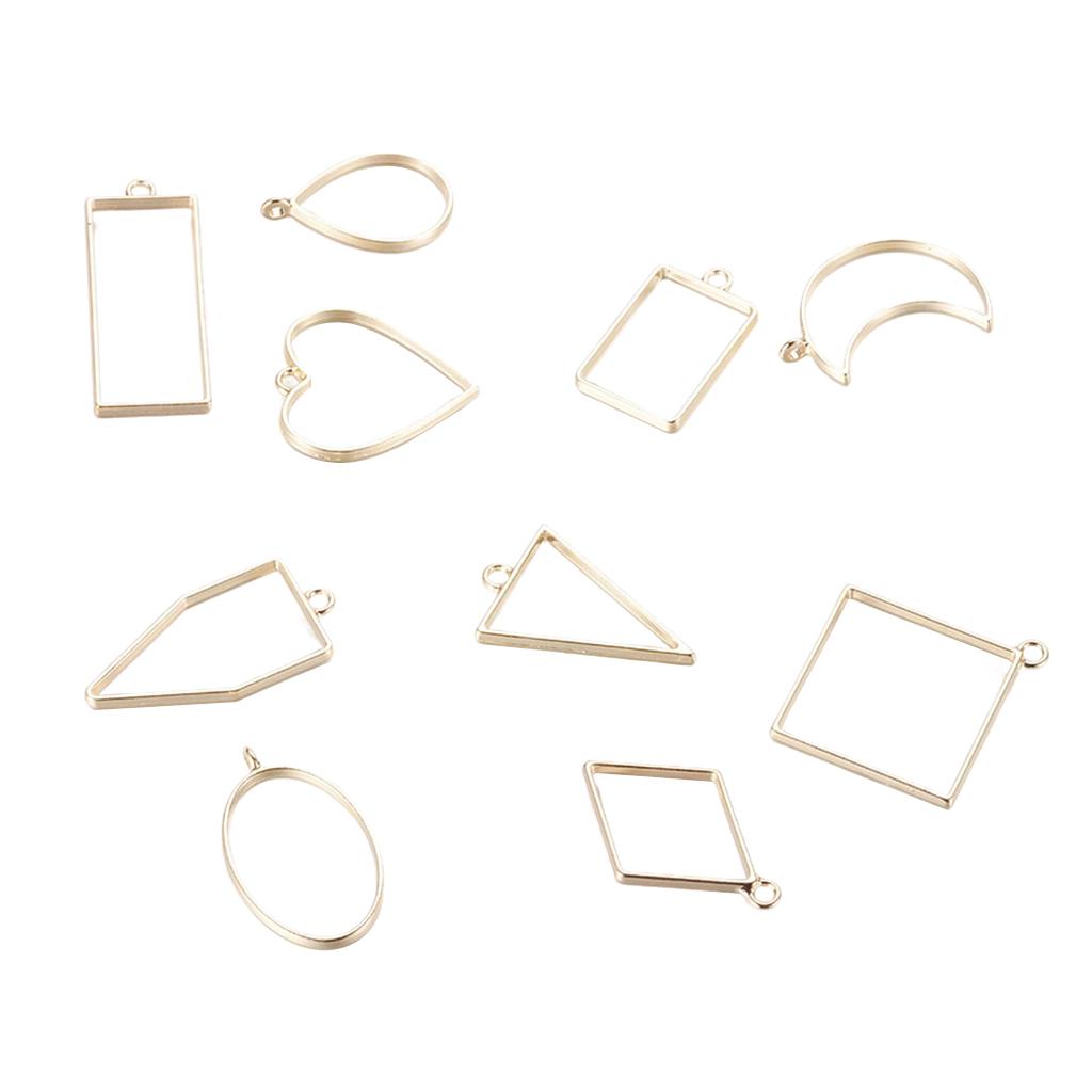 10ks smíšených geometrických přívěsků na zavěšení na šperky Hledání Crafts Silver