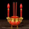 Plastic Offering Buddha Simulated Candlestick, Home Offering Incense Burner, God of Wealth Candle Holder