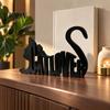 Personalized Desk Statues 3D Printed Cat Letter Ornament, Black Alphabet Decor, Creative Birthday Gifts for Lovers Lover Tabletop Figurine Bookshelf