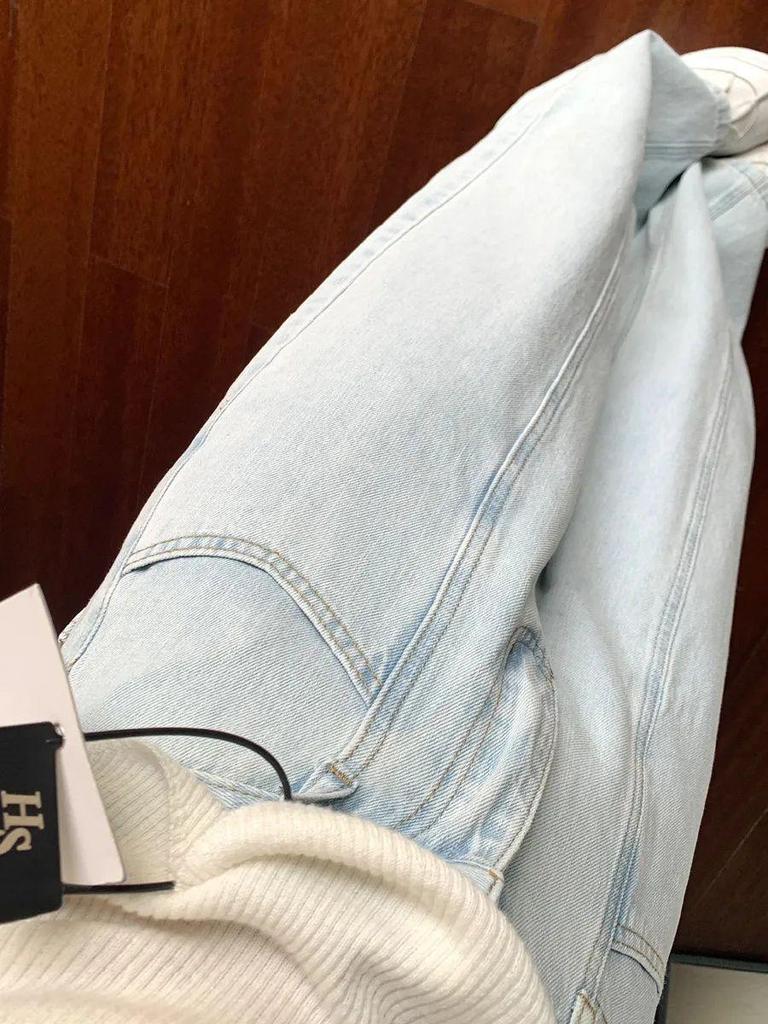 Women’s 2026 High-Waisted Light Jeans: Retro, Slimming, Loose, Versatile Wide-Leg Pants