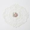 Luxury Lace Dining Table Cover Round White Coffee Coaster Doily Heat Resistant Embroidered Table Cloth Home Decor