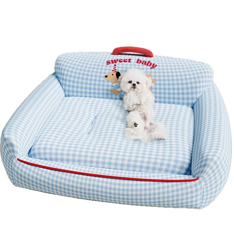 All-Season Washable Dog Bed & Cat Mat - Bichon Sofa Style