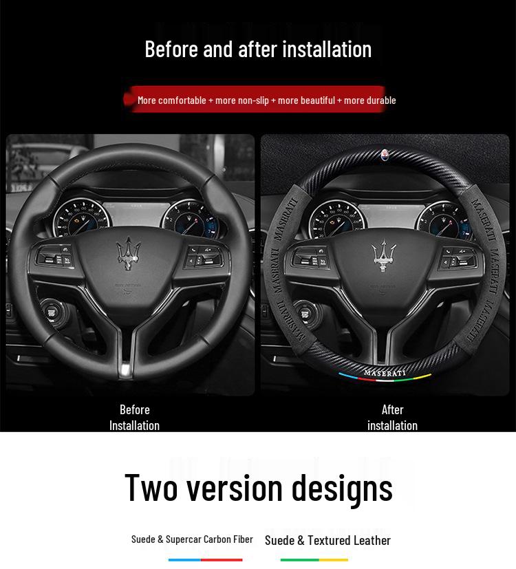 Maserati Presidente Levante Ghibli Leather Steering Wheel Cover
