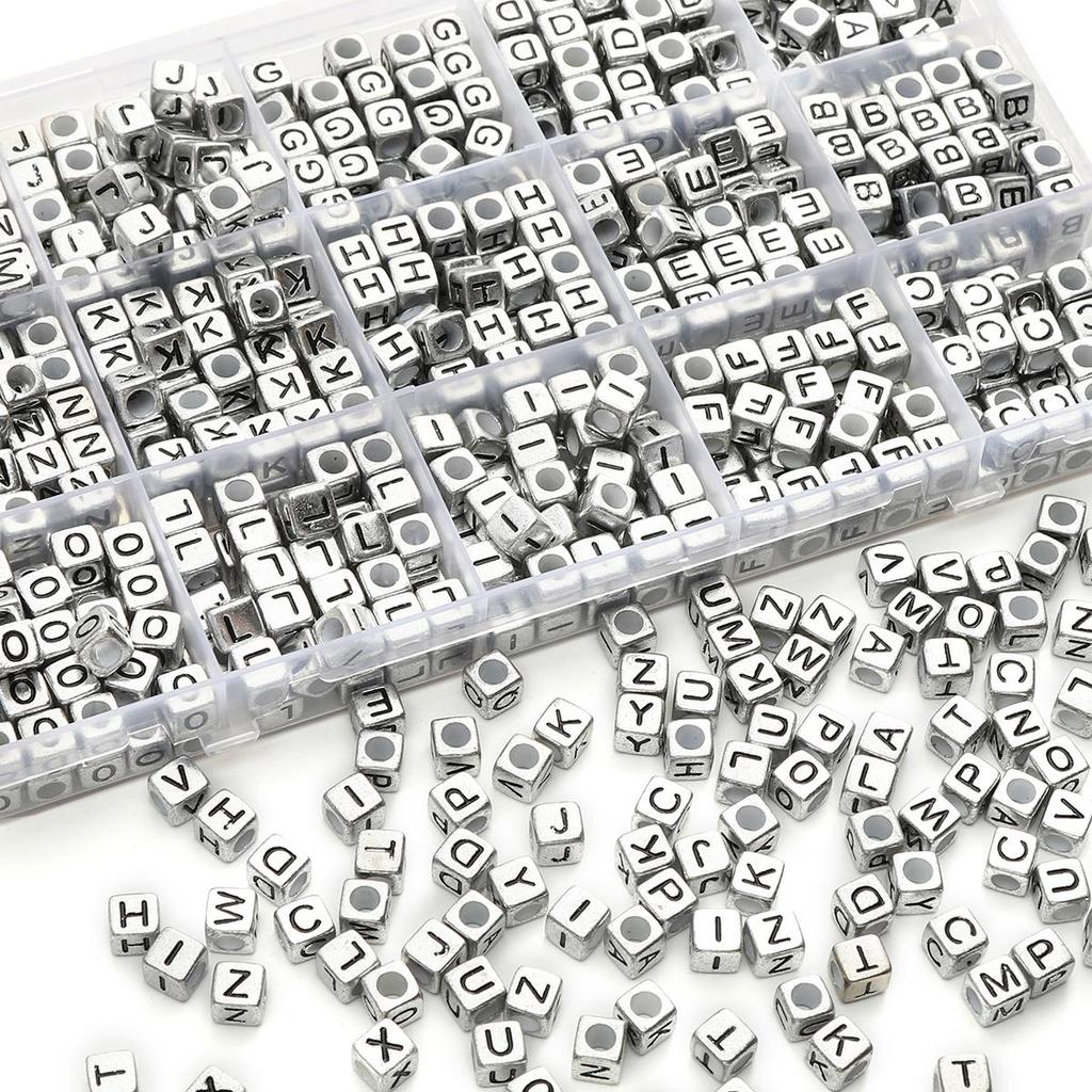 Acrylic English Letter Cube Beads For DIY Necklace Bracelet Earrings Jewelry Making Craft Accessories