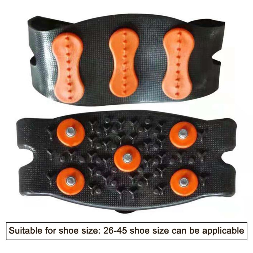 1-3 pairs 5-Stud Snow Ice Claw Unisex Anti Slip Climbing Crampons Grips Shoes Boots Covers Outdoor Chain Shoe Spikes for Winter