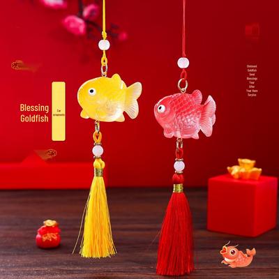 Goldfisch Auto-Hängeornament - Niedlicher Koi Rückspiegelanhänger, Glücksbringendes Neujahrsgeschenk.