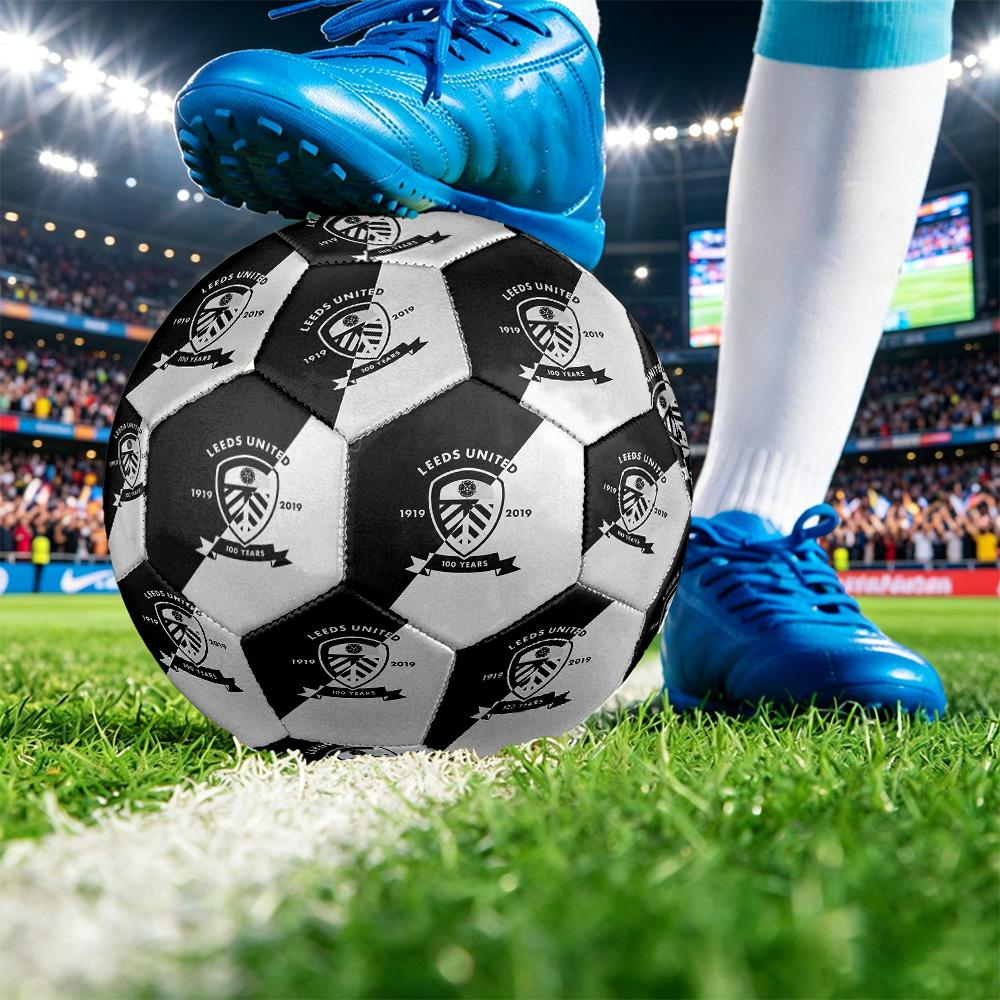 Leeds United FootballPrinted Size 5 Soccer Bball, Anti Slip Adult Match Football Souvenir for Football Fans