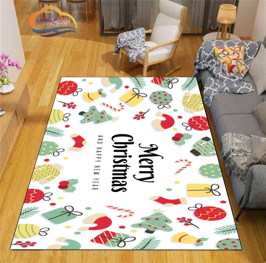 3D Printed Christmas Floor Mats Carpet  Santa  Fashion Bedroom Mat Living Room Office Children  Home Decor