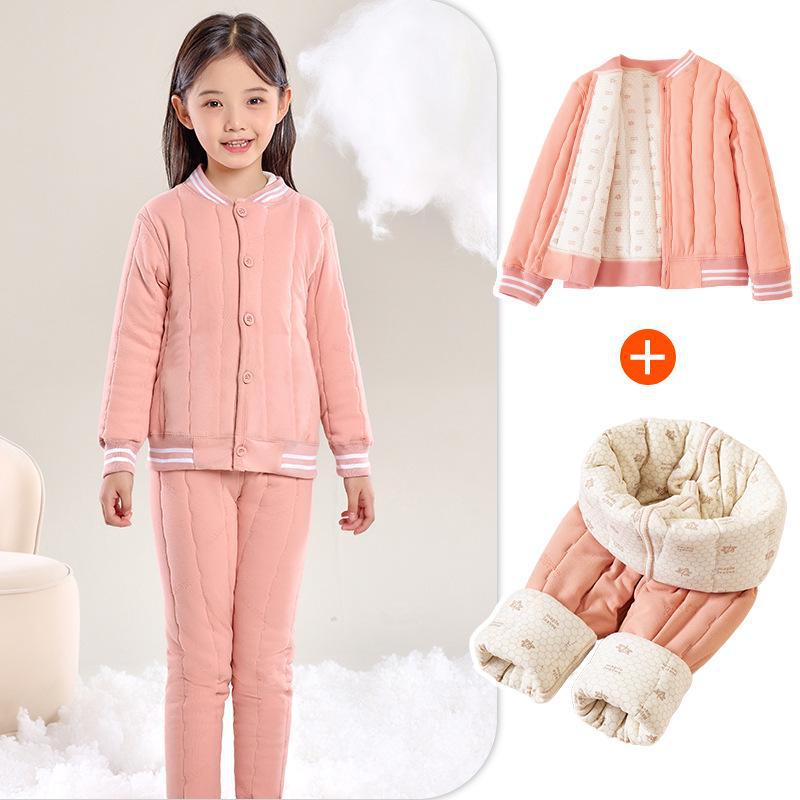 Inner Warm Winter Suit for Children and Teens - Thick, Cozy School Uniform for Parent-Child Matching
