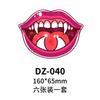 Halloween Mouth Temporary Tattoo Stickers, Vampire Lip Face Stickers for Halloween Party Makeup Decor