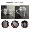 Crystal Glass Coffee Cup with Handle Double Layer Heat Insulation Water Tumblers Drinking Cups Wine Glasses Teas Cups