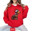 Christmas Dachshund Printed Hooded Sweatshirt Merry Christmas Women's Loose Hoodies Xmas Dog Cartoon Anime Hoody Clothing