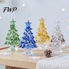 Handgemaakt Glazen Souvenir Handgeblazen Kerstboom Figuurtje, Nep Kristal Feesttafel Ornament, Transparant Gekleurde Glazuur Ambacht Miniatuur