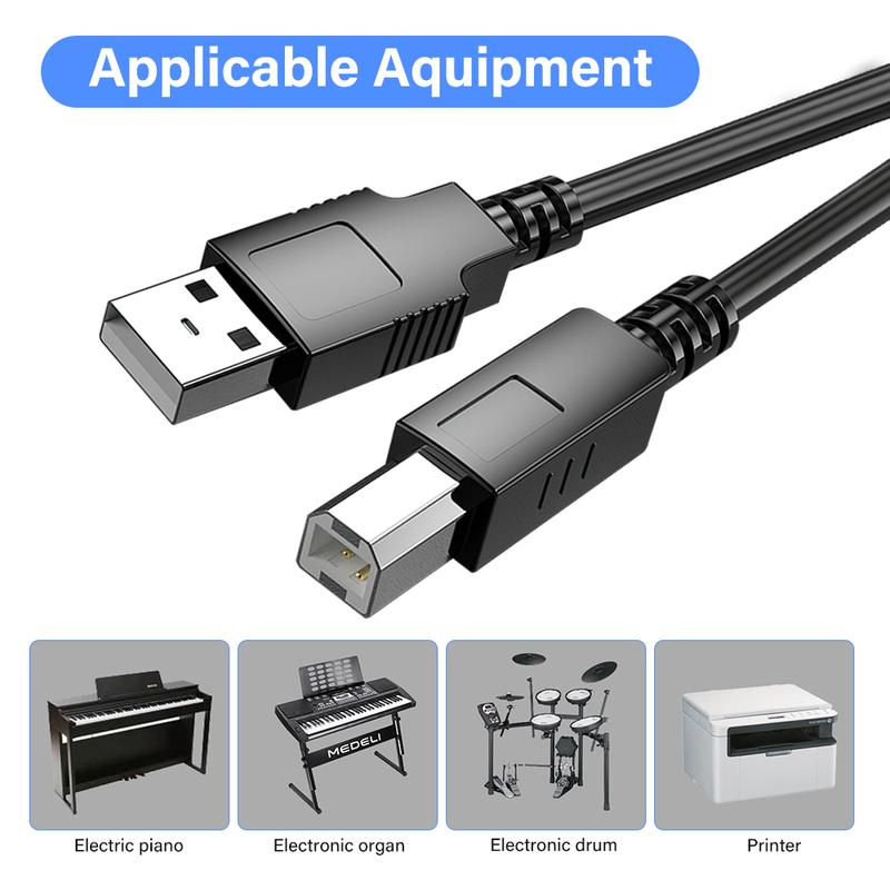 High Speed USB Cable For Canon Brother Hp Epson Samsung Lenovo 3D Label Printer Scanner Electronic Piano Organ Type A To B 3m 5m