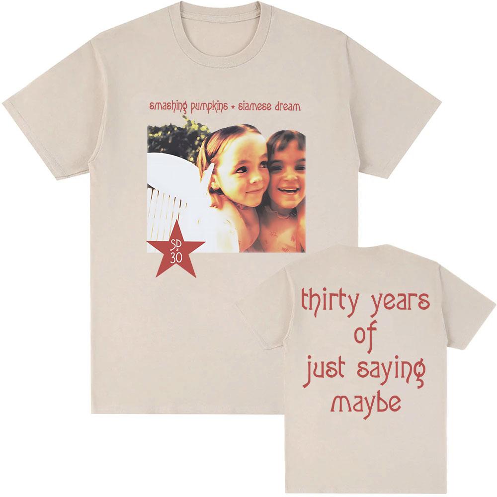 Trička k 30. výročí Siamese Dream The Smashing Pumpkins Rocková kapela Tričko Letní Bavlna Měkká Pánská trička Grafické Oblečení
