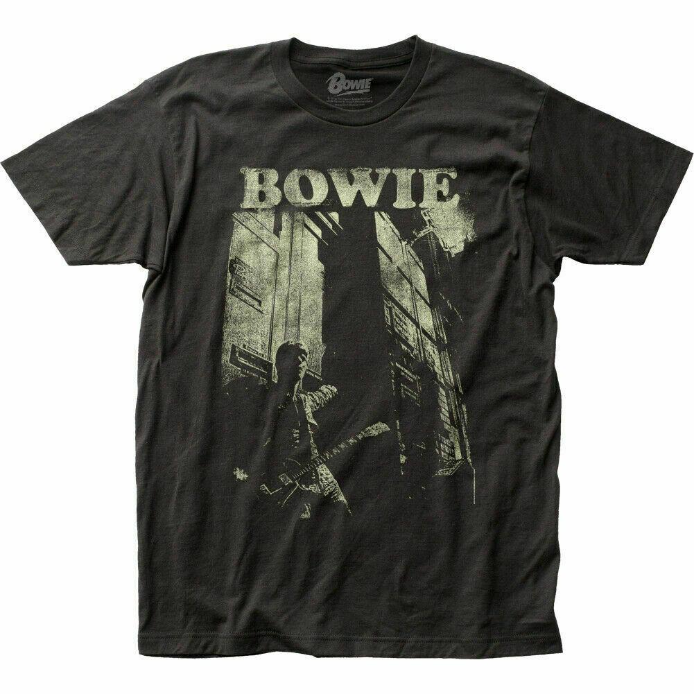 David Bowie Guitar T Shirt Mens Licensed Rock N Roll Music Band Tee New Black