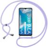 Protective Case - Vivo - Y76 5G - Shockproof - Transparent - Purple with Lanyard