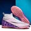 High-Top Football Shoes Men'S Tf Broken Nails Artificial Turf Leather Feet Anti-Skid Competition Training Sports Training Shoes