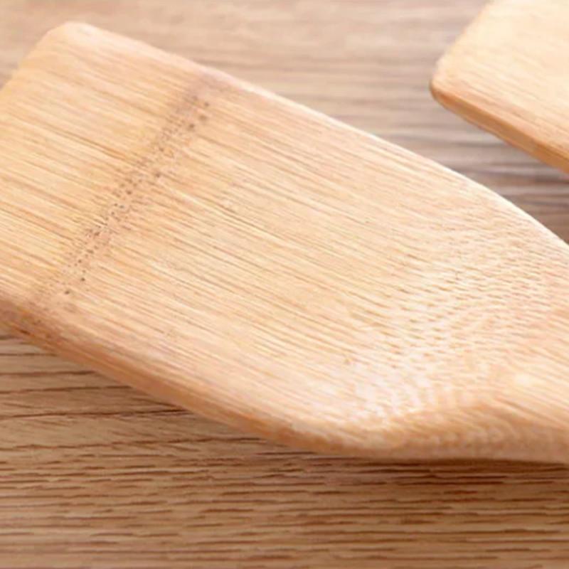 Natürliche Gesundheit Bambus Holz Küche Schlitzspatel Löffel Rührhalter Kochutensilien Abendessen Essen Wok Schaufeln Pfannenwender