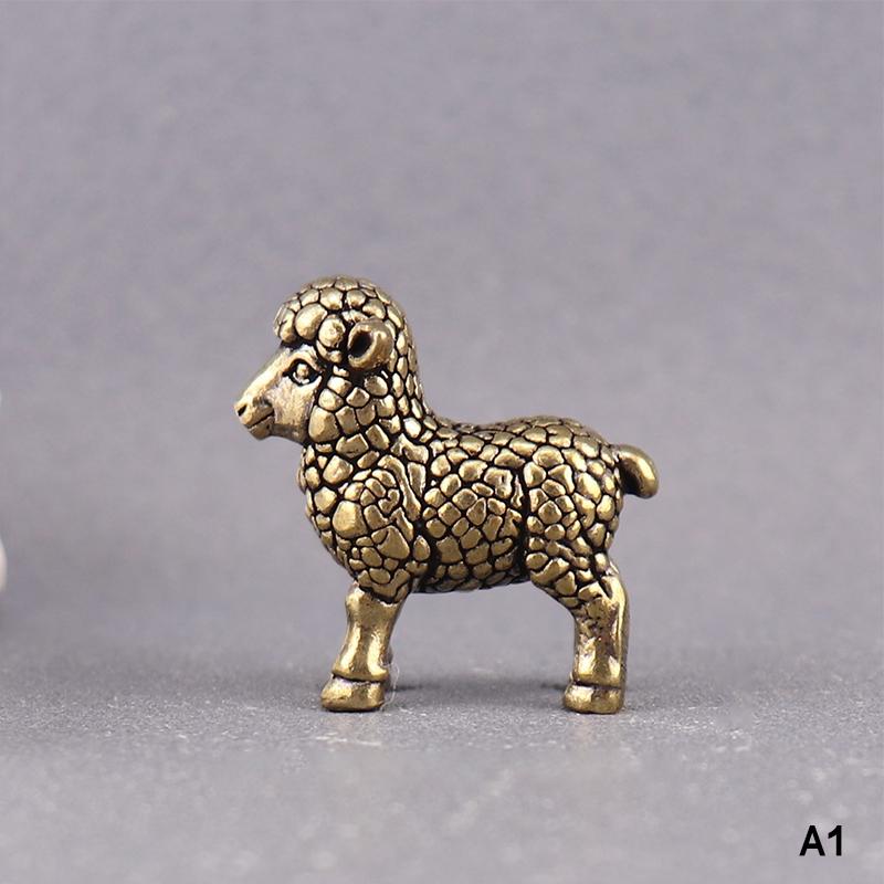 Scultura Capra dello Zodiaco Cinese Statuetta Pecora in Ottone Statua Portafortuna Ornamento da Scrivania Ricchezza Fengshui Per Decorazione Casa