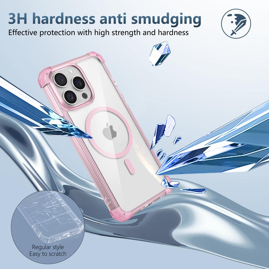 For iPhone 13 Pro Max Magnetic Phone Case TPU+PC Back Cover Compatible with Magsafe