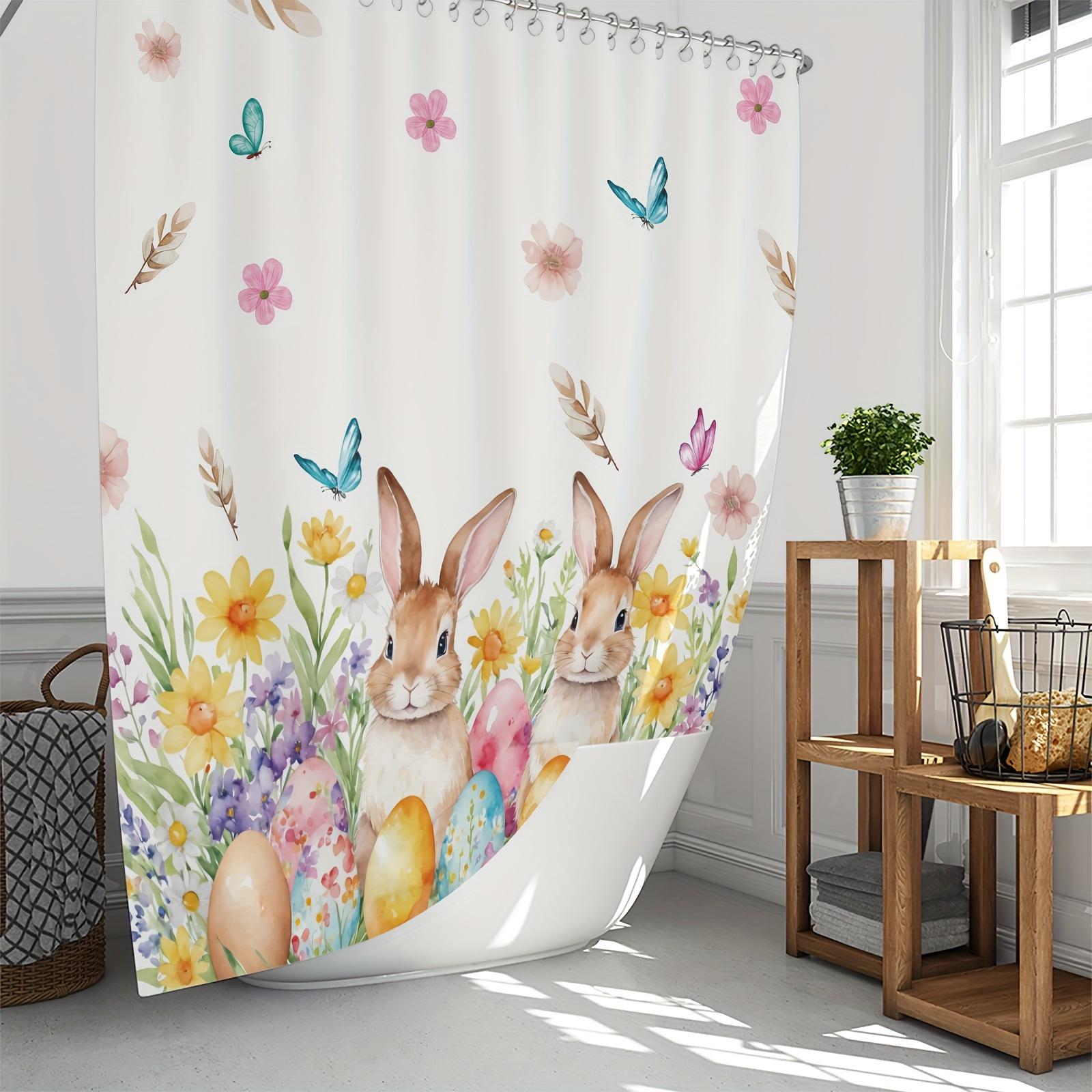 

1/4 шт. Счастливые пасхальные яйца кролика водонепроницаемый комплект занавесок для душа декоративный набор для ванной комнаты нескользящий коврик для унитаза коврик для ванной и 12 крючков Shower Curtain 72 x72