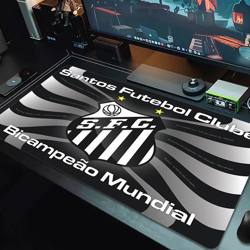 Santos FC Logo Color Mouse Pad Large Gaming Table Cushion Non-slip Laptop Tablet Big Mousepad XXL Mat Mini PC Playmat With Lock Edge