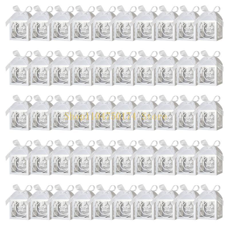 50PCS Eid Mubarak Boxes Eid Decoration Supplies Candy Box Suitable for Festival Treats and Festival Parties Decorations top sale