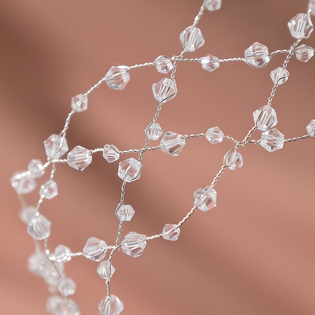 New Retro Crystal Headband, Fashionable and Versatile Bridal Headwear, Hand-beaded Mesh Crystal Wide Headband for Women