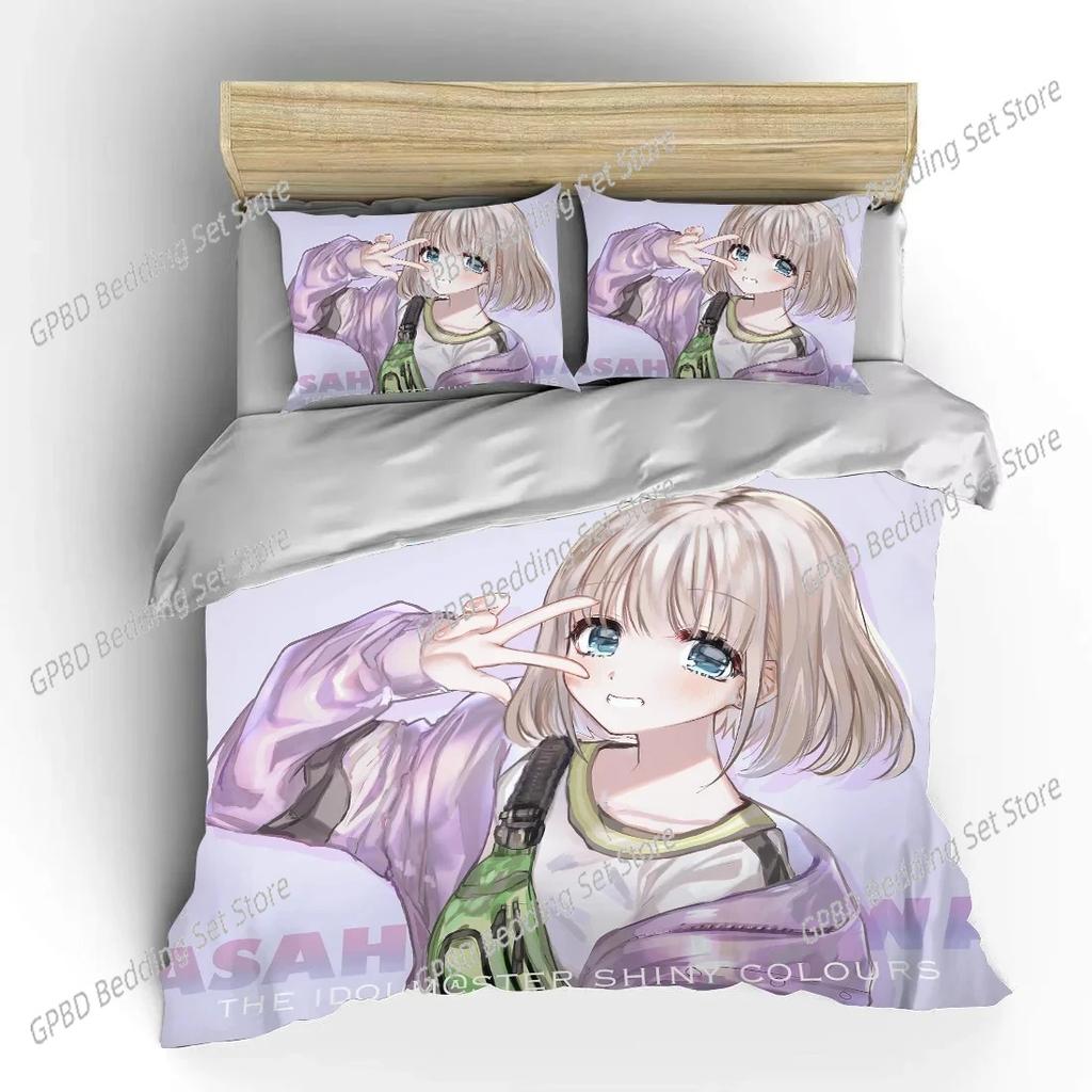 Japanese 3D Anime Moe Bed European Bedding Set Single Twin Double Queen King Cal King Size Bed Linen Set