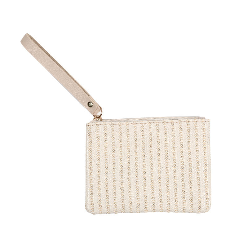 Women Girls Straw Clutch Purses Lightweight Summer Beach Mobile Phone Wallet Coin Change Pouch