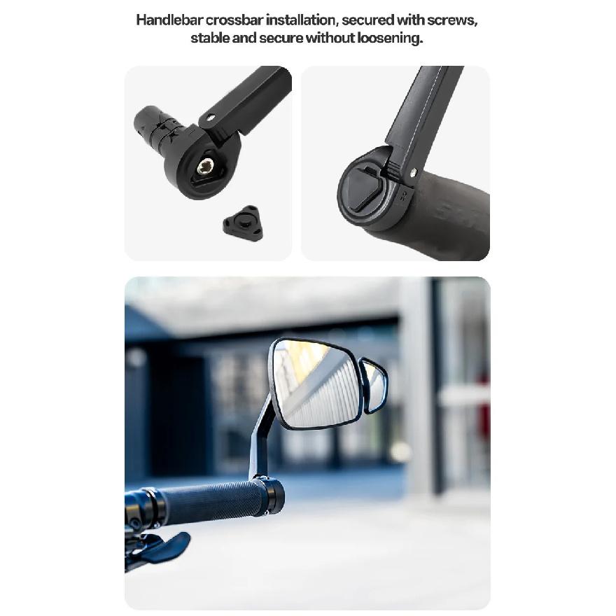 Walosphy HD Dual Bike Rearview Mirror 360° Rotatable Mountain Bike Side Mirror Ultralight Bike Handlebar End Mirror