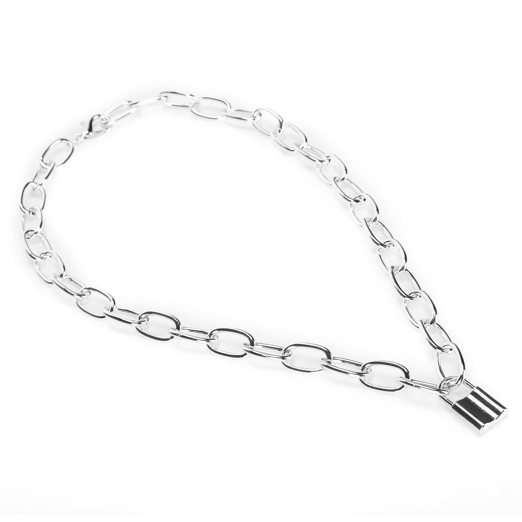 Unique Simple Padlock Pendant Necklace Party Stylish Necklace Jewelry Accessory Silver