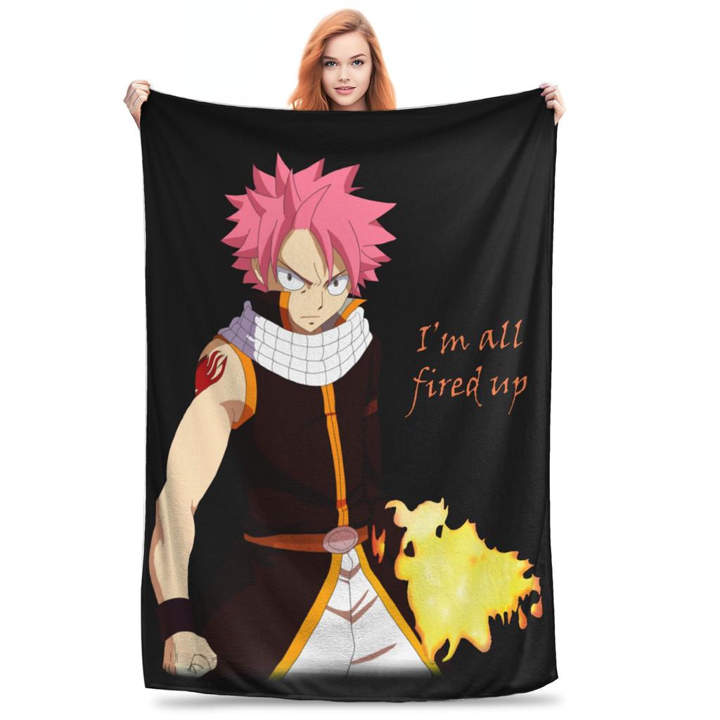 Fairy Tail Knitted Blanket Flannel  Super Soft Throw Blankets for Outdoor Travel Bedspread
