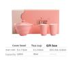 Simple Ceramic Kung Fu Tea Set One Pot and Two Cups Pink Ercai Bowl Goddess' Day Souvenirs Matcha Tools Teaware Kitchen Dining