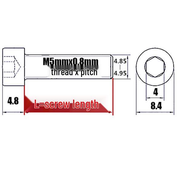 Śruby z łbem walcowym z gniazdem sześciokątnym z anodowanego aluminium M5 - Lekkie, Trwałe, Odporne na zużycie