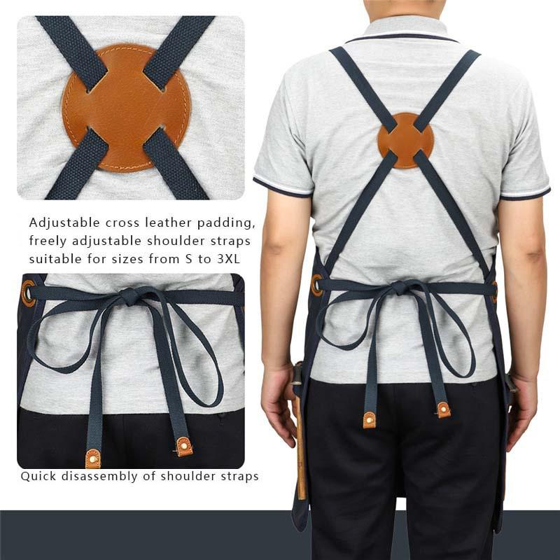 Thickened Canvas Garden Apron: Adjustable, Waterproof & Oilproof Smock with Logo Print