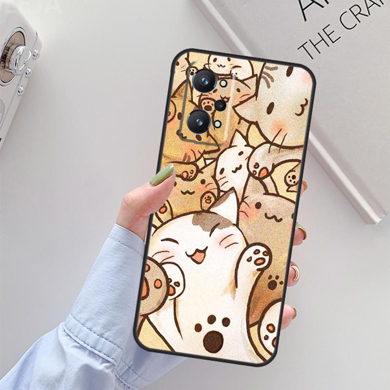 Cute Kawaii Cat For Realme GT Neo 3 2 8 9 Pro Plus 9i 8i Master Case For OnePlus 10 Pro 9 9R Nord2 Cover