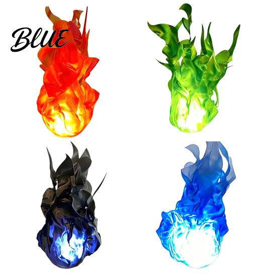Realistic Burning Fireball Toy Floating Prop LED Glowing Flame Halloween Handheld Prop for Cosplay Effect Battery Powered Stage Light Party