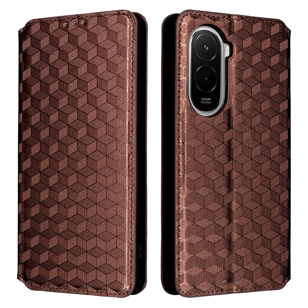 Pro Xiaomi Poco M7 4G (EU) (171 mm) Pouzdro Peněženka Kosočtvercový Vzor PU Kůže Kryt na Telefon