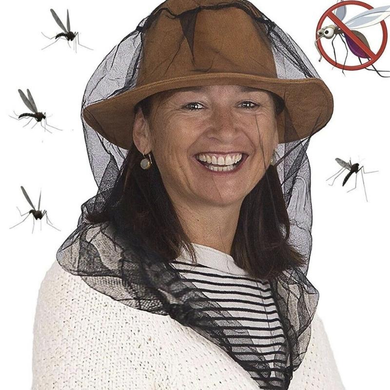 Pack of 4 Mosquitoes Head Net Hat Fine Mesh and Comfortable Design Great for Fishing and Picnics Camping Headcover