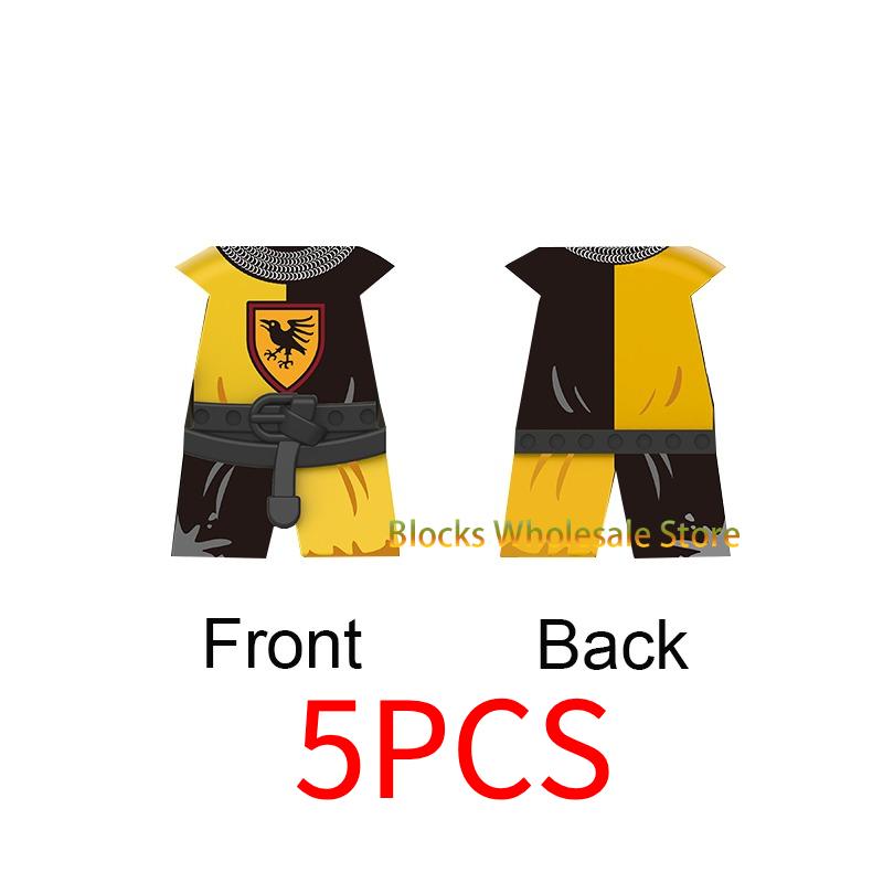 Medieval Military Castle Knight Building Blocks - King Figures with Helmet Armor and Weapon Accessories