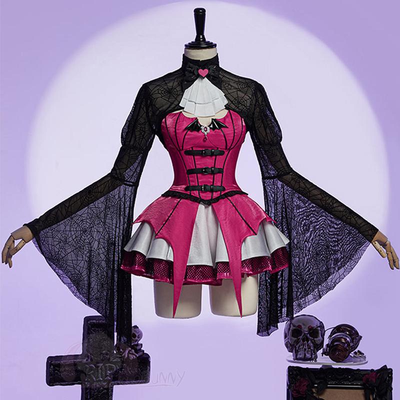 Vampire Draculaura Cosplay Costume Women Sexy Corset Lolita Short Dress Suit Gothic Punk Dress Halloween Carnival Party Clothes