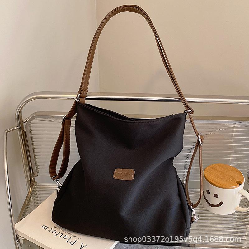 Student class canvas bag women's new autumn and winter large-capacity multi-purpose backpack commuter shoulder underarm tote bag