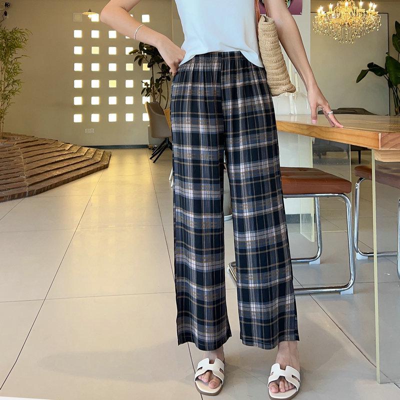 Women's Loungewear: Cotton Silk Loose Wide-Leg Pajamas - Summer Casual Trousers, Wearable Outdoors