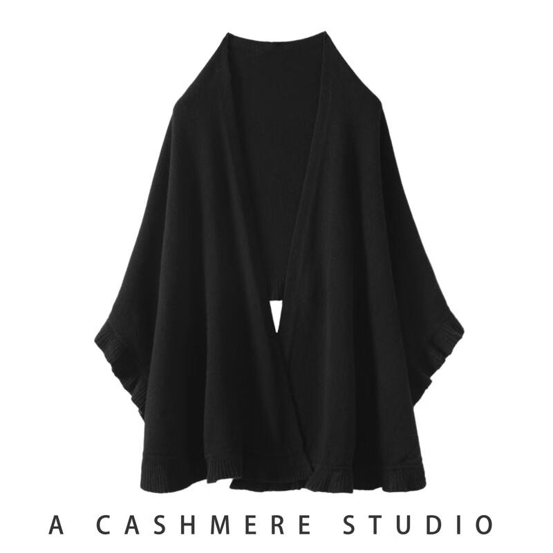 Women's Ruffle Trim Knit Cashmere Shawl