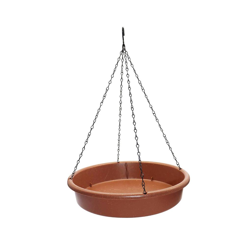 Bird Waterer with Metal Hooks Bird Water Bowl and Chain Hanging Bird Bath Water Feeder for Hummingbird Tree Outside Parrot Patio