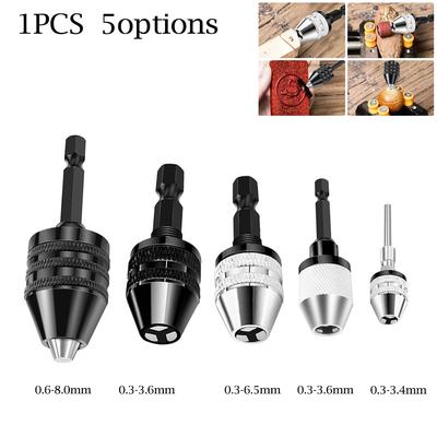 6.35mm Hex Shank Quick Change Keyless Drill Bit Chuck Adapter Converter Tool Hexagonal Shank Electric Grinder Drill Chuck