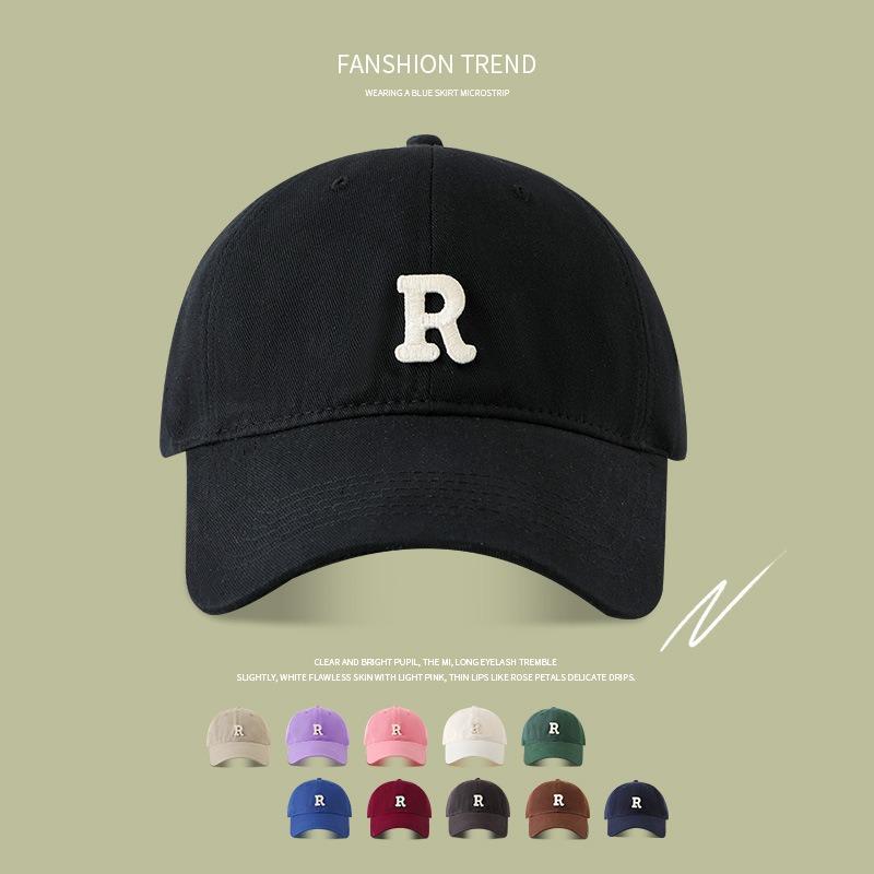 R Standard Big Head Circumference Baseball Cap, Children's Season Simple Style Versatile, Enlarged and Deepened Men's Cap