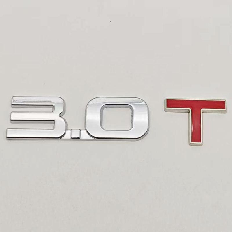 1Pcs 2.0T 2.2T 2.4T 2.5T 2.8T 3.0T Premium Metal Car Sticker Side Fender Rear Trunk Emblem Badge Decals For Any Vehicle